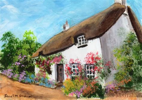 Janet M Graham S Painting Blog Thatch Cottage Aceo In Acrylics