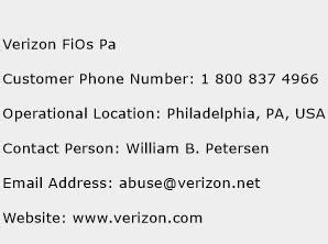 Verizon FiOs Pa Contact Number | Verizon FiOs Pa Customer Service Number | Verizon FiOs Pa Toll ...