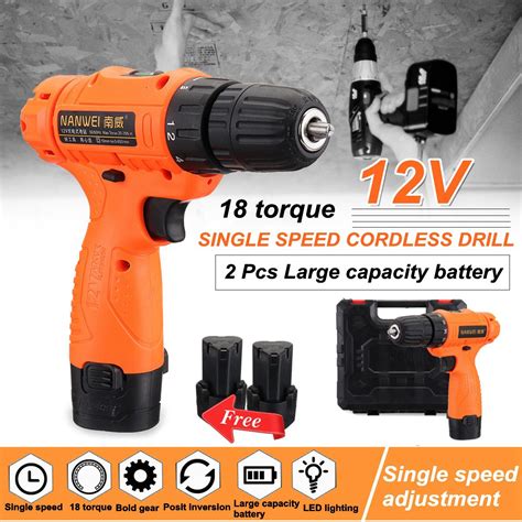 New V Torque Electric Cordless Drill Led Lighting Rechargable