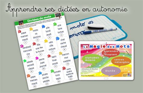 Apprendre les mots de la dictée en autonomie Evolution Classe