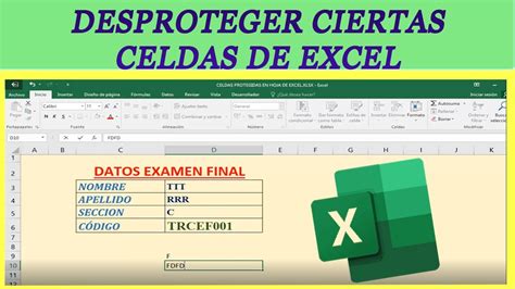 QUITAR contraseña para editar Excel modificar celdas protegidas