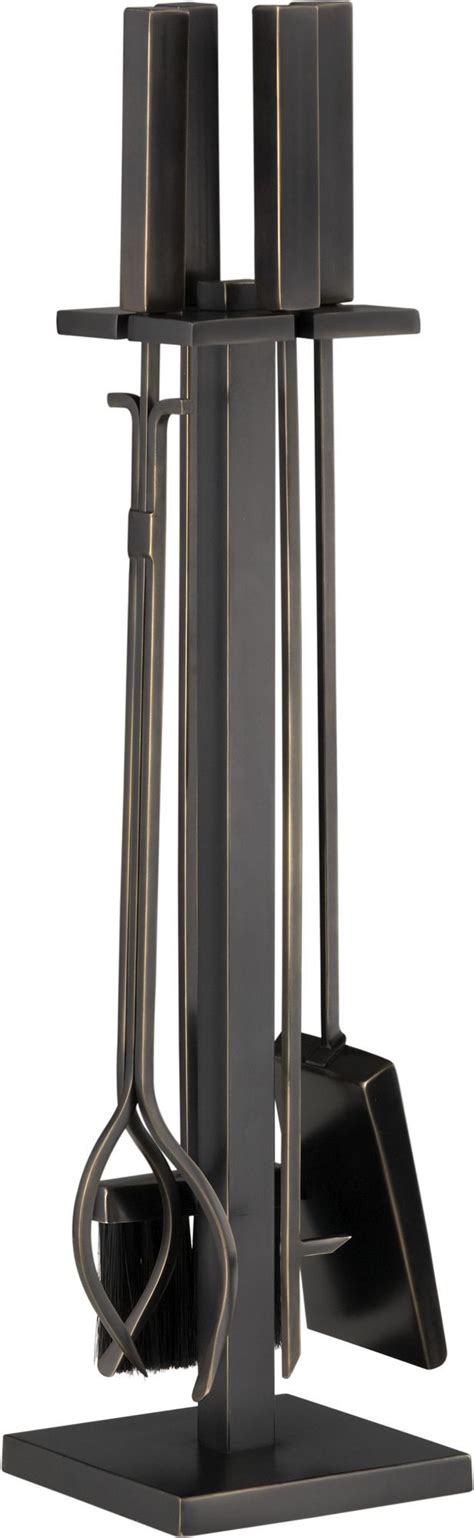 Alton Bronze Fireplace Tool Set In Fireplace Accessories Crate And Barrel Modern Fireplace