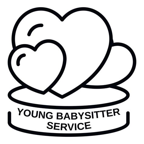 Young babysitter service icon, outline style 15306387 Vector Art at ...