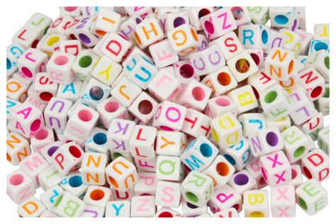 Perles Cubiques Alphabet Multicolore Perles Bijoux Messages