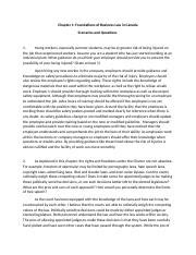 Chapter 1 Foundations Of Business Law Scenarios And Questions 1 Docx