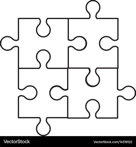 Puzzle Jigsaw Innovation Idea Outline Royalty Free Vector