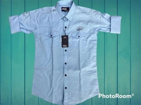 Printed Men Sky Blue Cotton Shirt Casual Full Sleeves At Rs 400 In