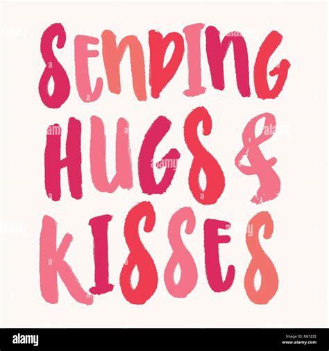 Sending Hugs And Kisses Valentines Day Greeting Card Template With