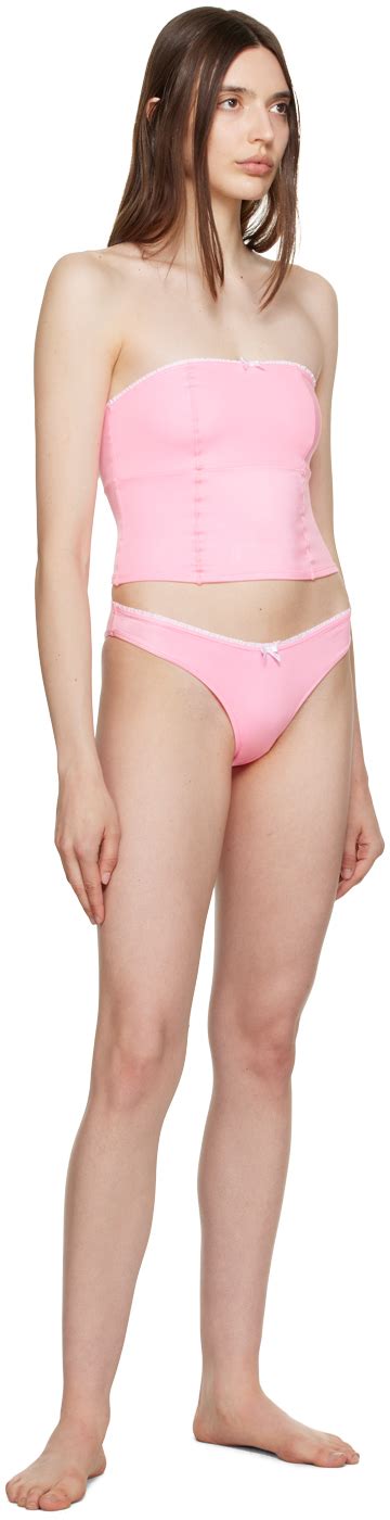 Frankies Bikinis Ssense Exclusive Pink Peace Enzo Bikini Frankies Bikinis