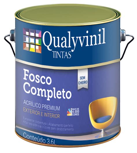 Mercadão das Tintas QUALYVINIL ACRILICA FOSCO COMPLETO BRANCO 3 6L