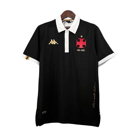 Camisa Vasco da Gama Centenário 2023 Torcedor Kappa Masculina Preta