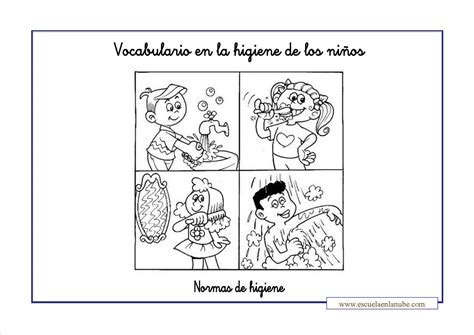 Higiene Infantil Fichas Para Aprender Y Colorear