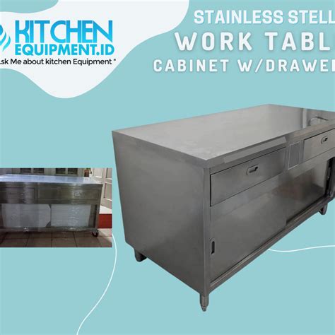 Jual Meja Cabinet Stainless Work Table Cabinet W Drawers Dim