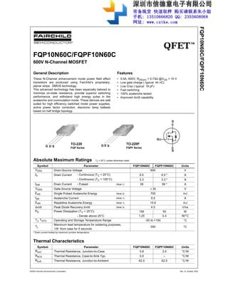 Original N Channel Mosfet Fqpf N N A V To F New