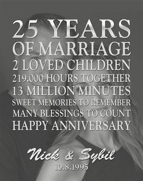 Personalized 25th Anniversary T Picture 25th Wedding Etsy