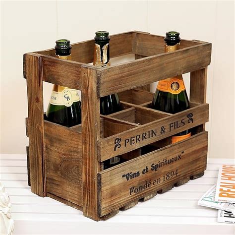 Weinregal aus Holz für 6 Flaschen 48 cm Amazon de Küche Haushalt