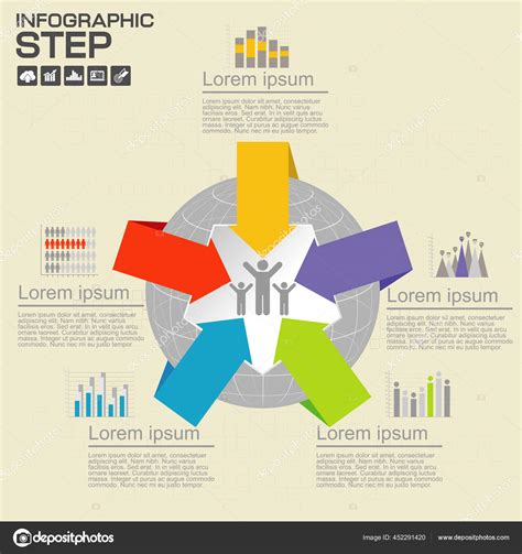 用于商业向量说明的步骤和时间线信息图形模板 带有5个选项 进程图 向量页10说明 图库矢量图©sticker2you