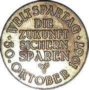 Token Sparkasse Weltspartag 1967 Hannover Federal Republic Of