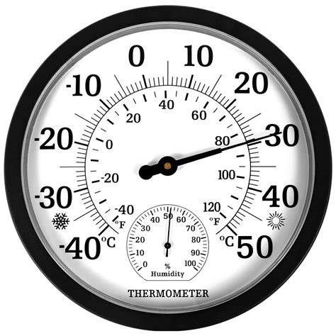 Indoor Outdoor Thermometer Hygrometer 10 Zoll Außenthermometer Große