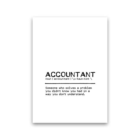 Accountant Solves Definition Quote Print By Orara Studio