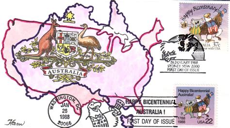 2370 Australia Bicentennial Joint Ham FDC United States General