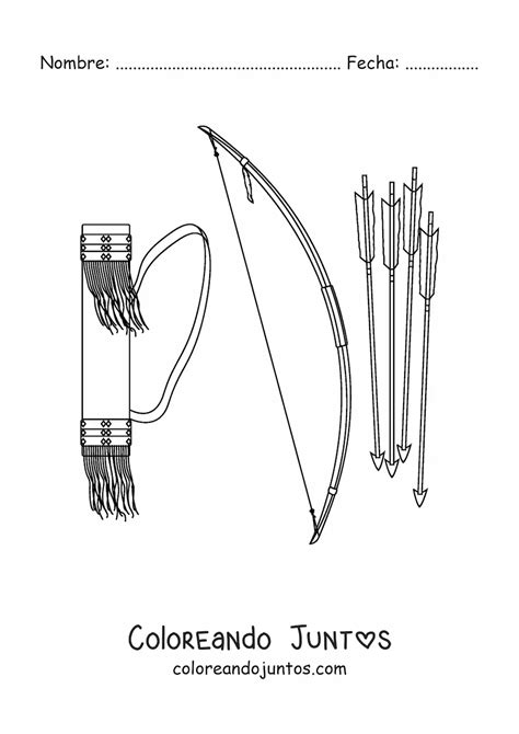 Flechas Y Arco De Tribus Nativas Americanas Coloreando Juntos