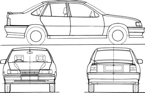 Opel Vectra 1989 Blueprint Download Free Blueprint For 3d Modeling