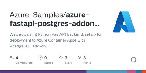 Github Azure Samples Azure Fastapi Postgres Addon Aca Web App Using