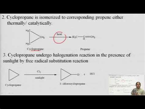 Cycloalkanes- Reactions of Cyclopropane & Cyclobutane - YouTube