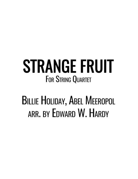 Strange Fruit by Billie Holiday Sheet Music