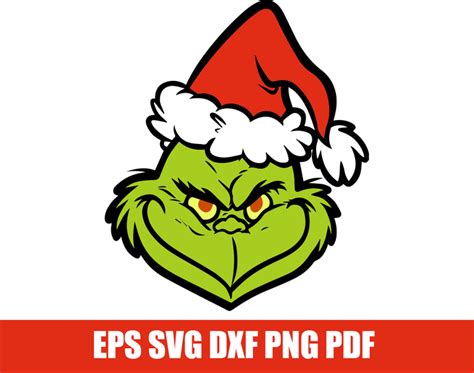 The Grinch Svg The Grinch Face Cutfile Grinch By Svggyn On Zibbet