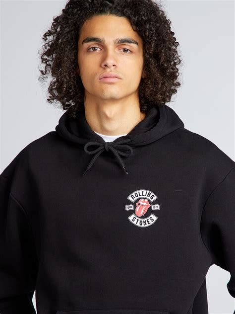 Sweat Capuche Oversize Rolling Stones Noir Kiabi 22 00