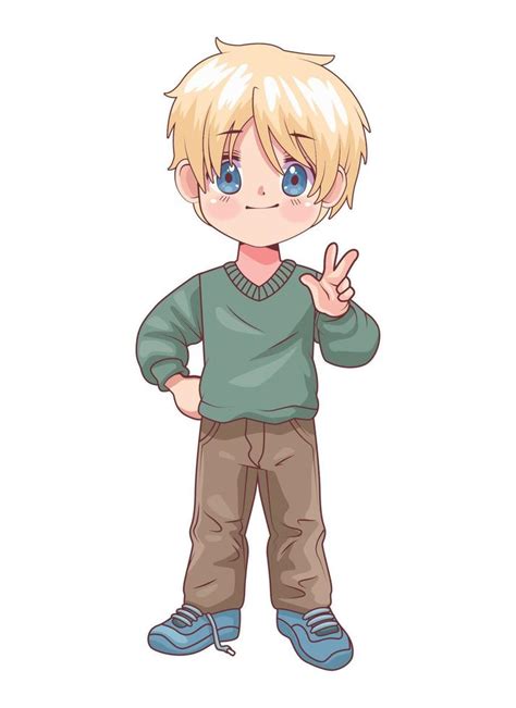 Anime Blond Hair Boy 14175138 Vector Art At Vecteezy