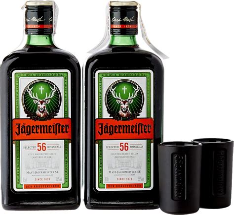 Jagermeister Licor Con 2 Vasos 2 X 500 Ml Amazones Alimentación