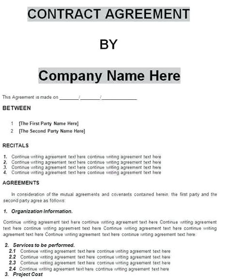 Business Manager Contract Template