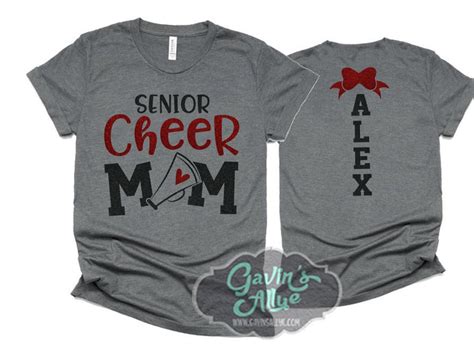 Glitter Senior Cheer Mom Shirt Cheer Shirt Cheer Bling Etsy