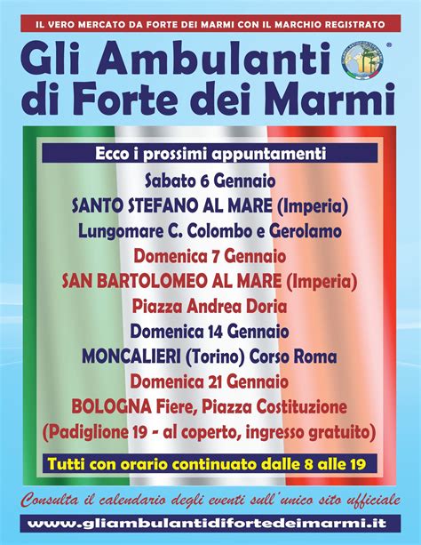 Calendario Ufficiale Consorzio Gli Ambulanti Di Forte Dei Marmi