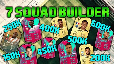 FIFA 19 SQUAD BUILDER 150K 200K 250K 400K 450K 500K 600K SQUAD BUILDER