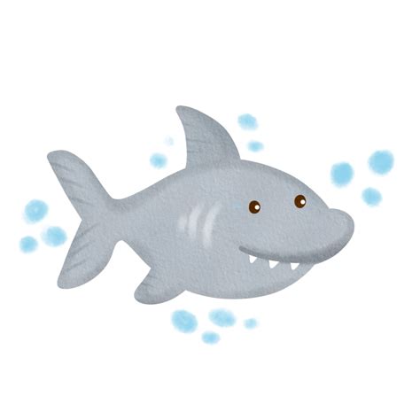 Free Cute Shark Watercolor 19551377 Png With Transparent Background