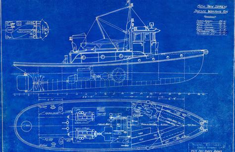 Blueprint Boat Wall Mural Custom Made To Suit Your Wall Size By The Uk