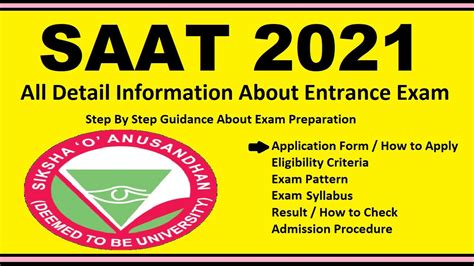 SAAT 2021 Notification Dates Application Eligibility Admit Card