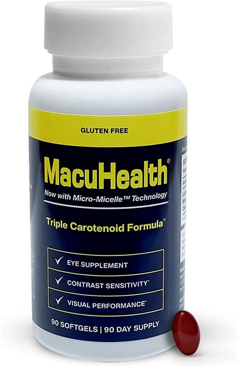 MacuHealth Triple Carotenoid Formula for Adults - Eye Vitamins Lutein and Zeaxanthin, Meso ...