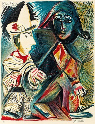 Pablo Picasso Efter Le Clown Et Lharlequin Vårens Moderna