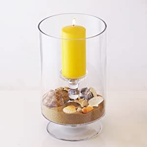 Amazon Cys Excel Glass Hurricane Pillar Candle Holder H W