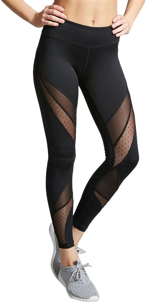 Damen Hohe Taille Sport Leggings Damen Netz Classic Patchwork Sport