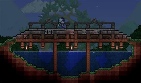 Built A Bridge And Pond For A Larger Project Terraria