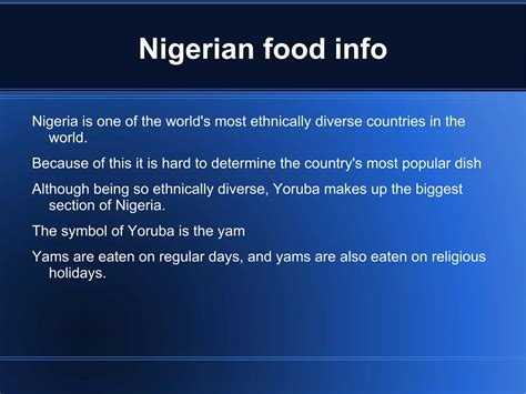 Nigerian holidays | ODP | Cooking | Food & Drink