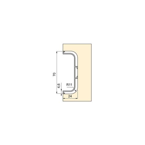 Profil poignée encastrée GOLA central alu laqué blanc 2m35