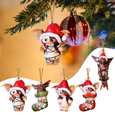 Gremlins Gizmo Fairy Light Santa Hat Hanging Christmas Figurine