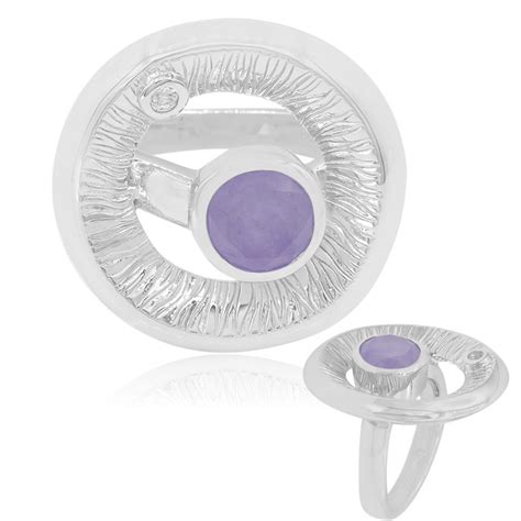 Bague En Argent Et Jade Lavande Monosono Collection Hl Juwelo